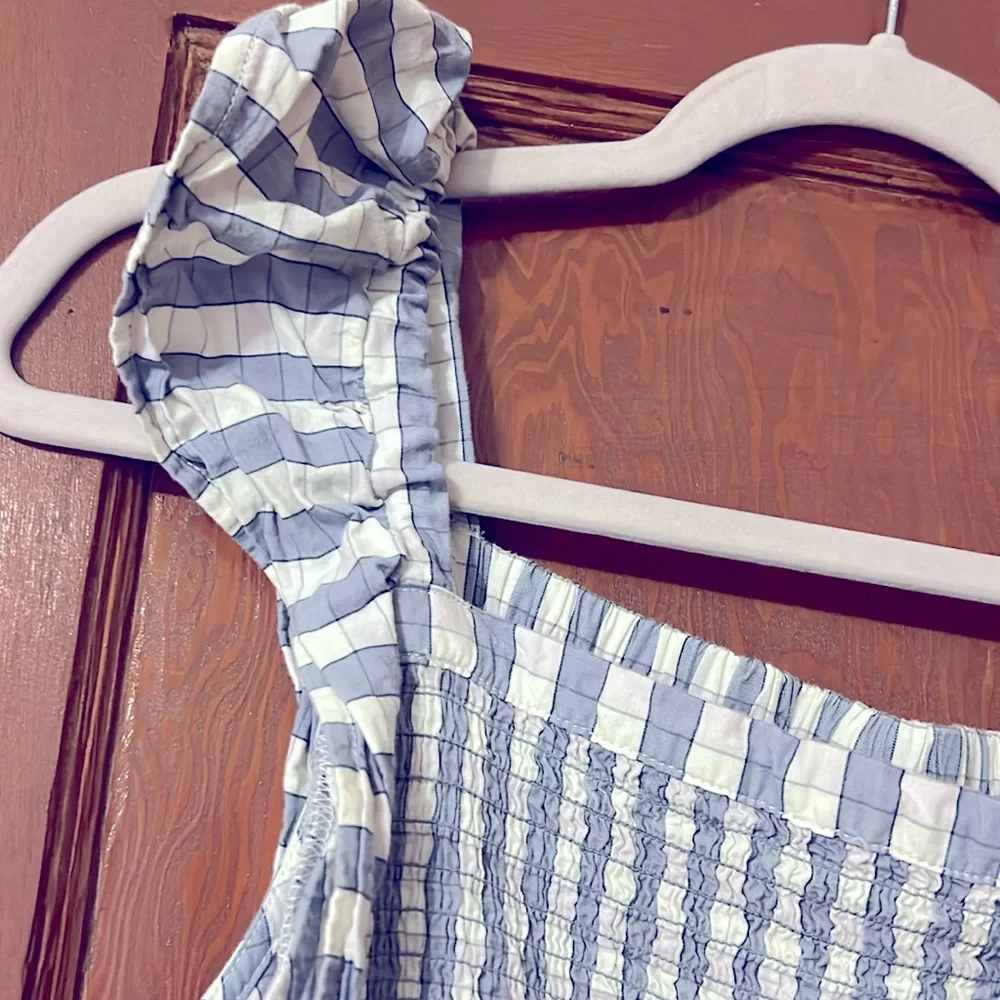 a.n.a Blue and White Maxi Sundress with Flutter Sleeves size XXL - Picture 3 of 8